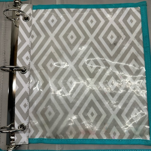 Pottery Barn PB Teen Gear-Up Gray Preppy Diamond Homework Holder Binder Emma - Picture 7 of 10